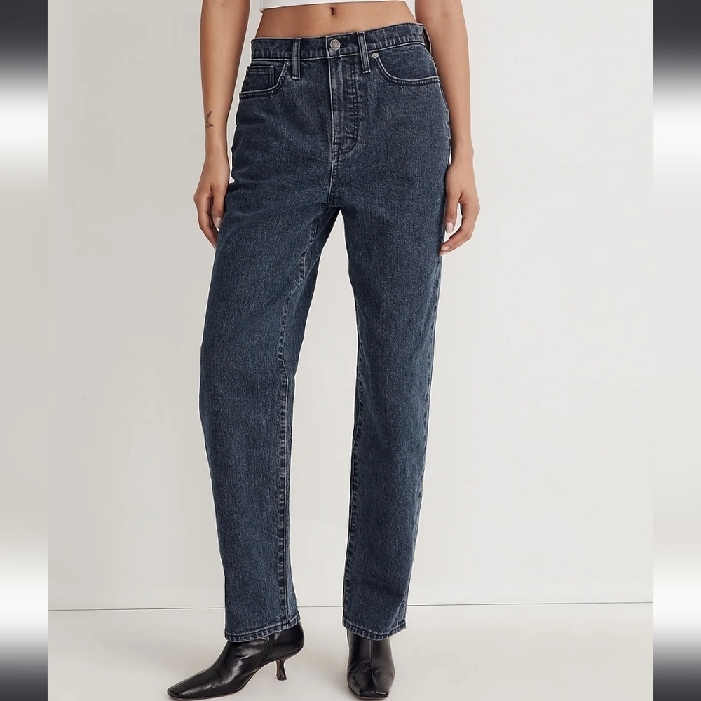 Madewell The Dad Jean In Charcoal Indigo Wash Size 24